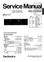 Technics - RSD-225-W - Service manual 